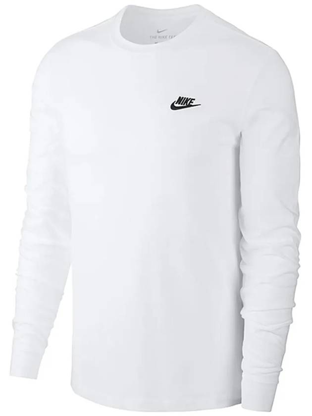 Men's NSW Club Long Sleeve T-Shirt White - NIKE - BALAAN 7