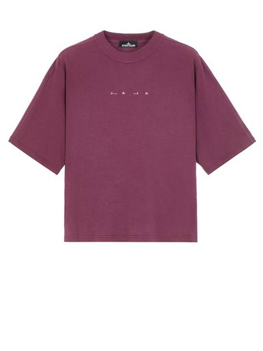 Shadow Project Graphic Interlock Mako Cotton Short Sleeve T-Shirt Maroon - STONE ISLAND - BALAAN 1