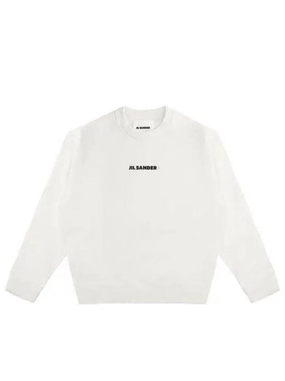 Logo Printing Oversized Cotton Sweatshirt White - JIL SANDER - BALAAN 2