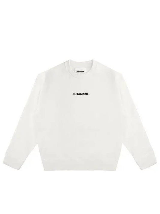 Logo Printing Oversized Cotton Sweatshirt White - JIL SANDER - BALAAN 2