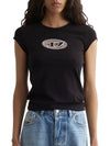 T Angie Peekaboo Logo Short Sleeve T-Shirt Black - DIESEL - BALAAN 4