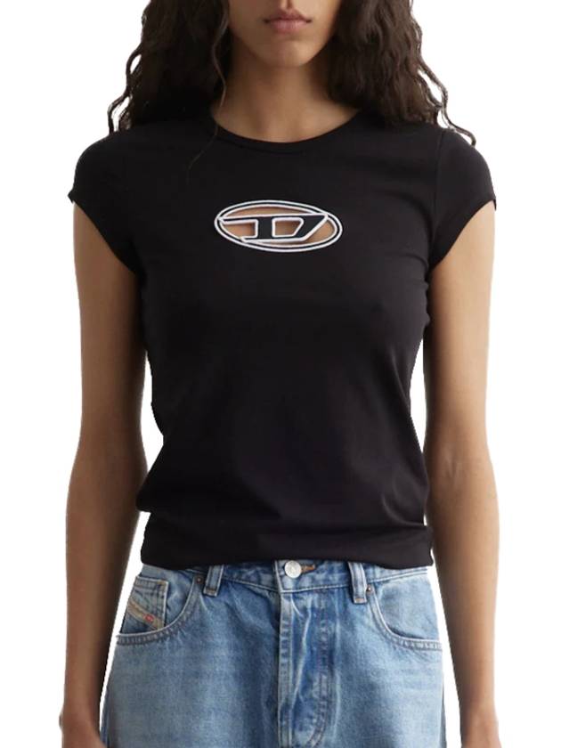 T Angie Peekaboo Logo Short Sleeve T-Shirt Black - DIESEL - BALAAN 4