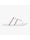 Valentino 4W2S0T84 IIC ZWE Rockstud Flat Thong Flip Flop Slippers - RED VALENTINO - BALAAN 2