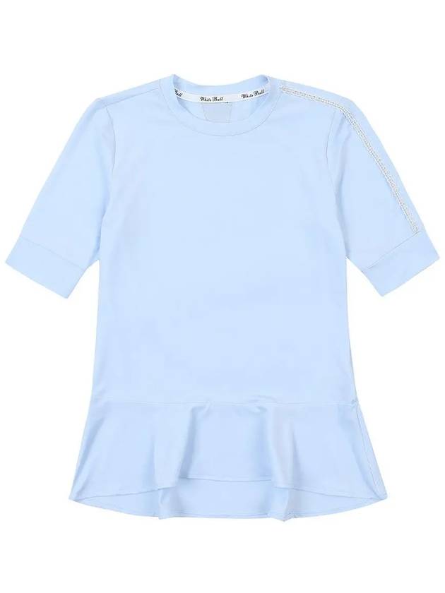 Golf Wear One Point Frill T-Shirt BLUE - WHITEBALL - BALAAN 1