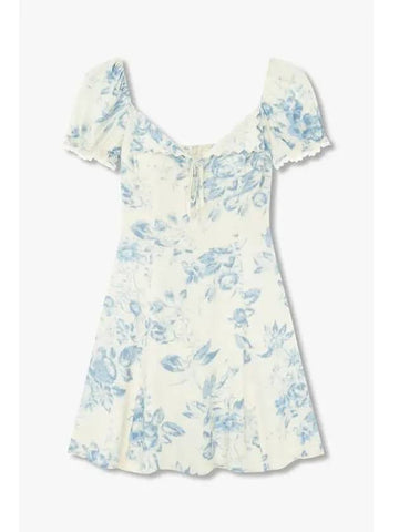 Wearing Suzette Dress Flower Print Heart Neck Ivory - REFORMATION - BALAAN 1