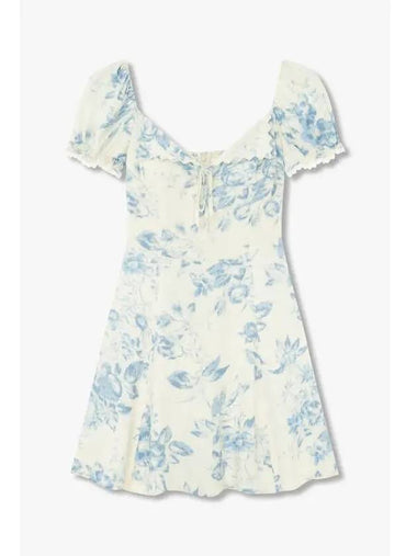 Wearing Suzette Dress Flower Print Heart Neck Ivory - REFORMATION - BALAAN 1