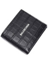 Logo Crocodile Effect Half Wallet Black - BALENCIAGA - BALAAN 5