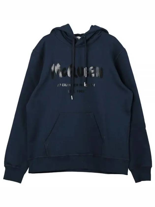 Graffiti Logo Hoodie Navy - ALEXANDER MCQUEEN - BALAAN 2