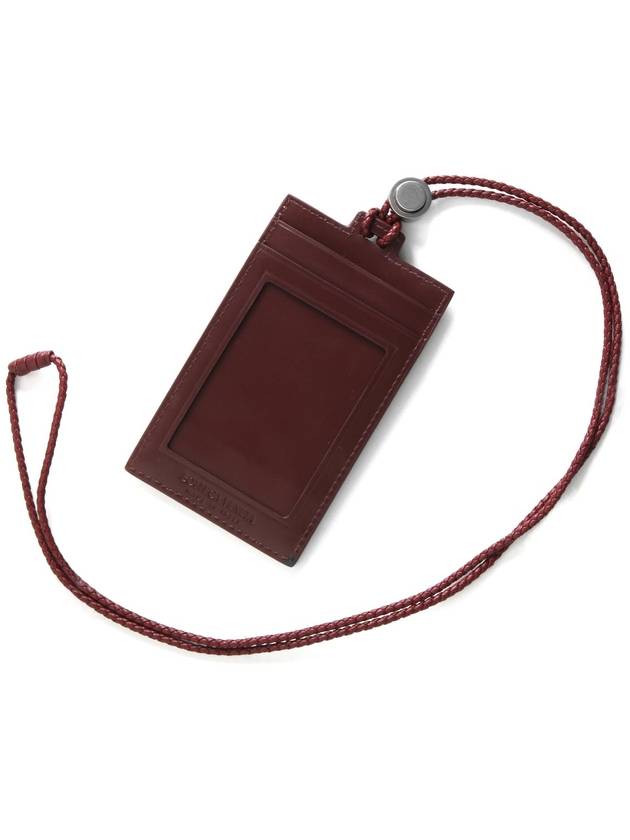 Intrecciato Woven Leather Burgundy Lanyard - BOTTEGA VENETA - BALAAN 6