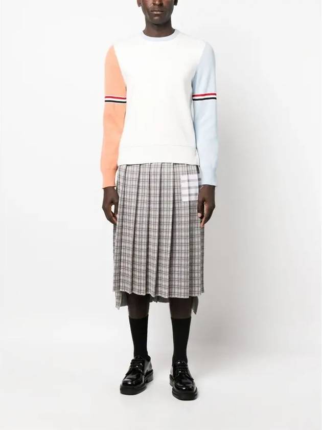 RWB Striped Crew Neck Knit Top White - THOM BROWNE - BALAAN 7