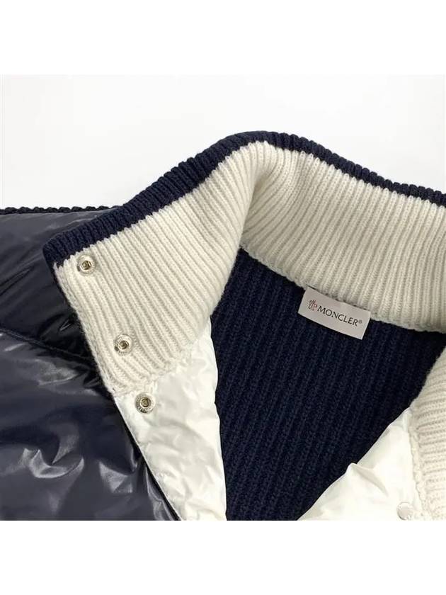 Men s Wool Cardigan Padded Navy - MONCLER - BALAAN 9