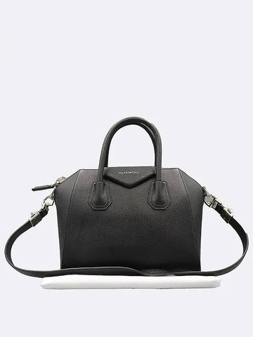 BB05117012 Black color goat skin Antigona small silver logo tote bag shoulder strap 2WAY - GIVENCHY - BALAAN 1