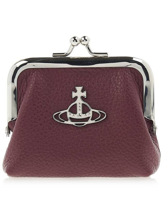 logo-embellished leather coin purse burgundy red - VIVIENNE WESTWOOD - BALAAN.
