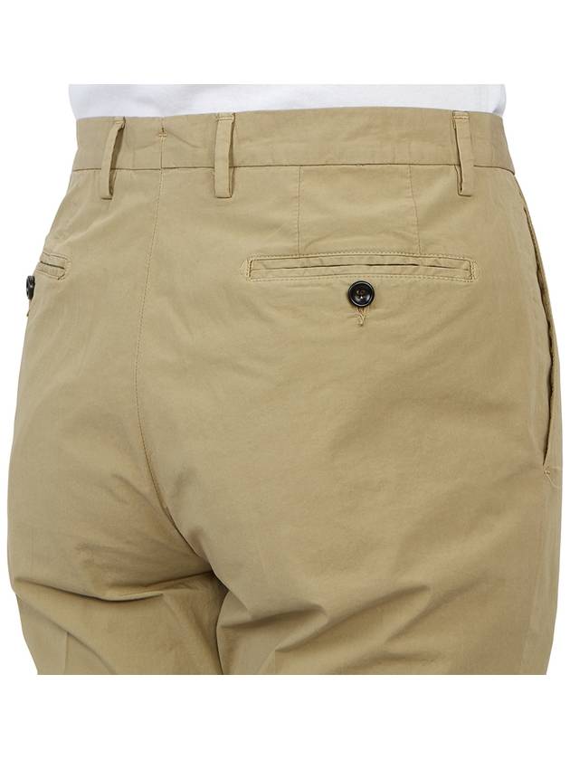 Men's Cotton Blend Straight Pants Beige - DRUMOHR - BALAAN 11