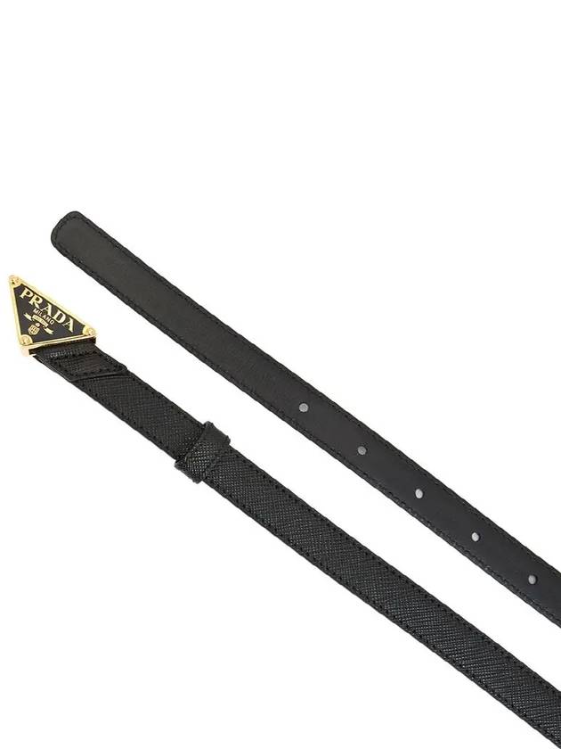 Saffiano Leather Belt Black - PRADA - BALAAN 5