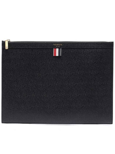 Medium Document Holder Clutch Bag Black - THOM BROWNE - BALAAN 2