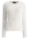 Embroidered Logo Pony Cable Knit Top White - POLO RALPH LAUREN - BALAAN 2