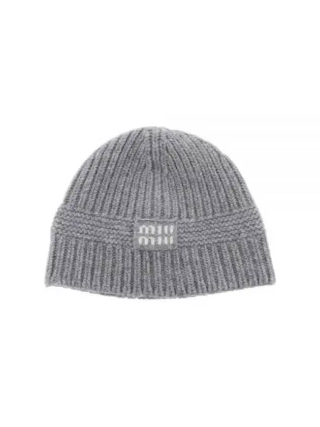 Cashmere Wool Beanie Grey - MIU MIU - BALAAN 2