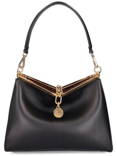 Vela Leather Medium Shoulder Bag Black - ETRO - BALAAN 2