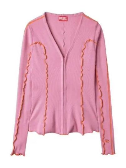 Women's T Rivas Rib Cardigan Light Pink - DIESEL - BALAAN 2