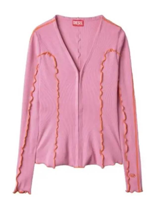 Rivas stretch rib cardigan light pink - DIESEL - BALAAN 1