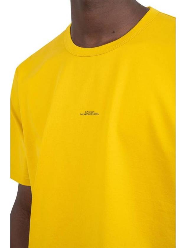 Metropolis Series Mercerized Jersey Logo Print Short Sleeve T-Shirt Yellow - CP COMPANY - BALAAN 5