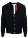 Men's Centerback Stripe Milino Stitch Wool Cardigan Navy - THOM BROWNE - BALAAN 2