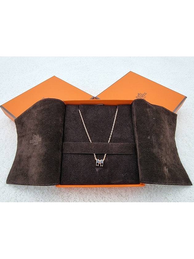 PopAche Mini Necklace Rose Gold Black - HERMES - BALAAN 2