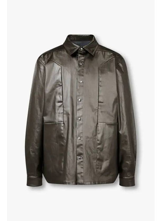 MEN Fog Pocket Metallic Outer Shirt Steel Gray - RICK OWENS - BALAAN 1