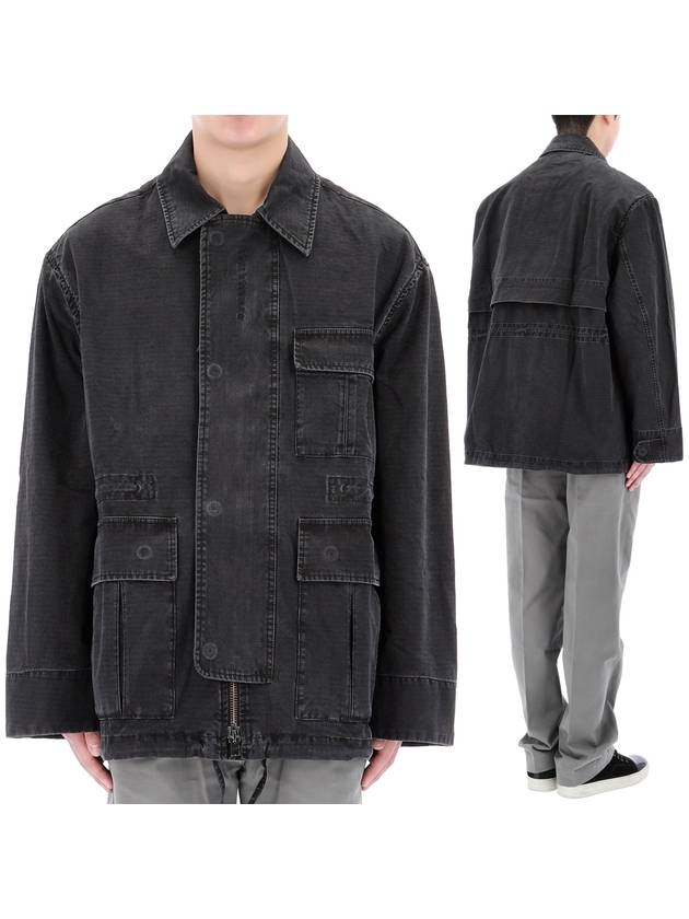 Embroidered Logo Ripstop Jacket Black - ACNE STUDIOS - BALAAN 2