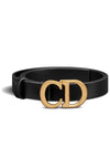 Saddle 20mm Ultra Smooth Calfskin Leather Belt Black - DIOR - BALAAN 7