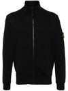 Cotton Fleece Zip-up Jacket Balck - STONE ISLAND - BALAAN 2