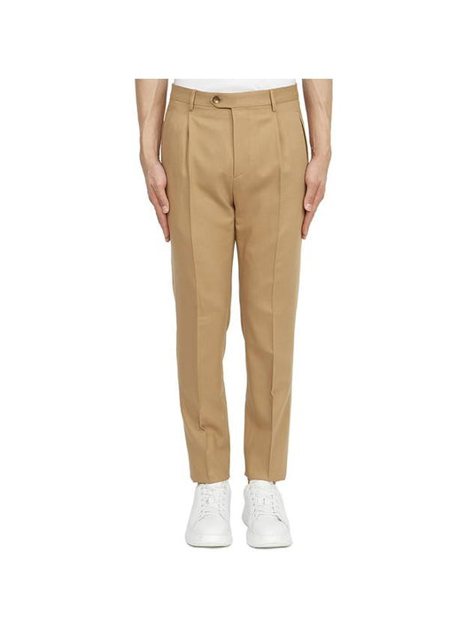 Pressed Crease Wool Straight Pants Beige - ETRO - BALAAN 1