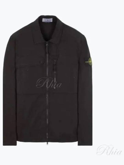 Supima Cotton Twill Stretch-TC Jacket Black - STONE ISLAND - BALAAN 2