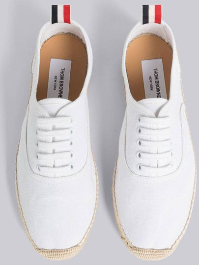 Canvas Espadrilles Heritage Low Top Sneakers White - THOM BROWNE - BALAAN 2