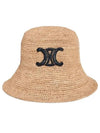 Triomphe Raffia Bucket Hat Natural Black - CELINE - BALAAN 2