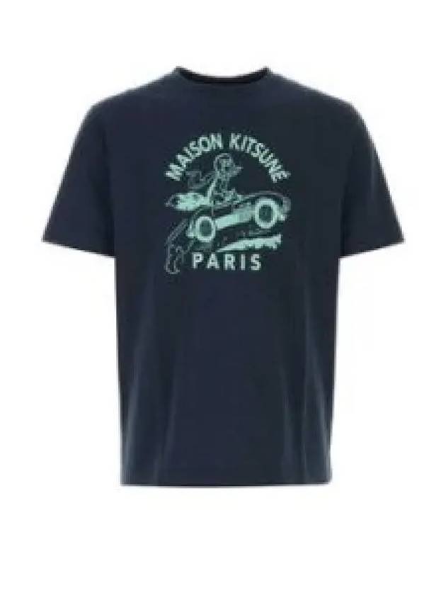 Racing Fox Short Sleeve T-Shirt Blue - MAISON KITSUNE - BALAAN 2