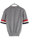 FKA205A RWB cuffs wool merino short sleeve knit 3833451 - THOM BROWNE - BALAAN 2