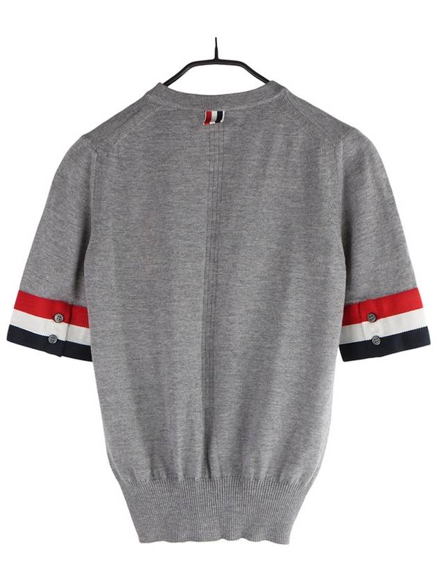 FKA205A RWB cuffs wool merino short sleeve knit 3833451 - THOM BROWNE - BALAAN 2