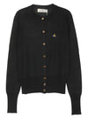 Bea Embroidered Logo Cardigan Black - VIVIENNE WESTWOOD - BALAAN 2