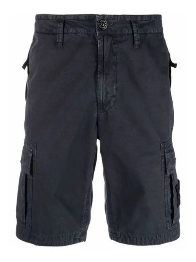 Men's Wappen Patch Pocket Bermuda Cargo Shorts Navy - STONE ISLAND - BALAAN 2