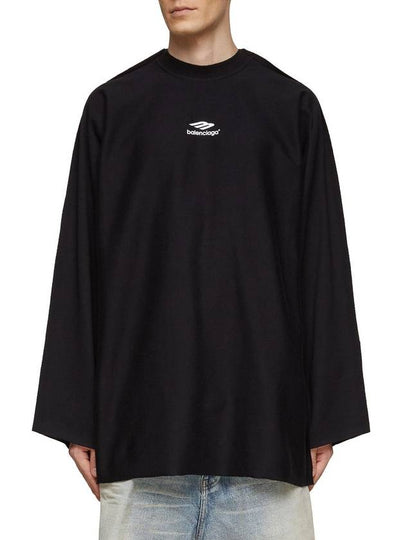 Icon Flat Long Sleeve T-Shirt Black - BALENCIAGA - BALAAN 2