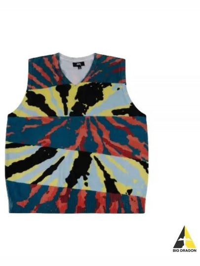 Printed Sweater Vest Blue - STUSSY - BALAAN 2