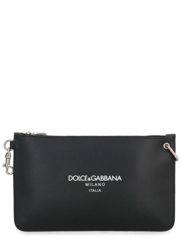 Dolce & Gabbana Necessaire Leather Flat Pouch - DOLCE&GABBANA - BALAAN 1