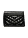 Cassandre Matelasse Lambskin Card Wallet Black - SAINT LAURENT - BALAAN 3