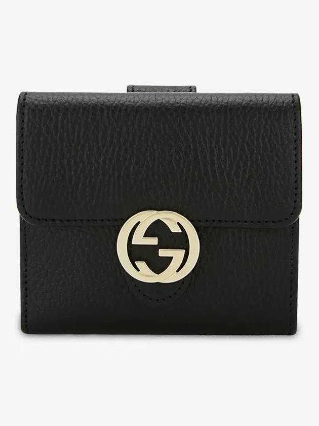 GG Interlocking Half Wallet Black - GUCCI - BALAAN 3