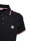 Logo Striped Collar Cotton Pique Polo Shirt Black 8A70300 84556 999 - MONCLER - BALAAN 2