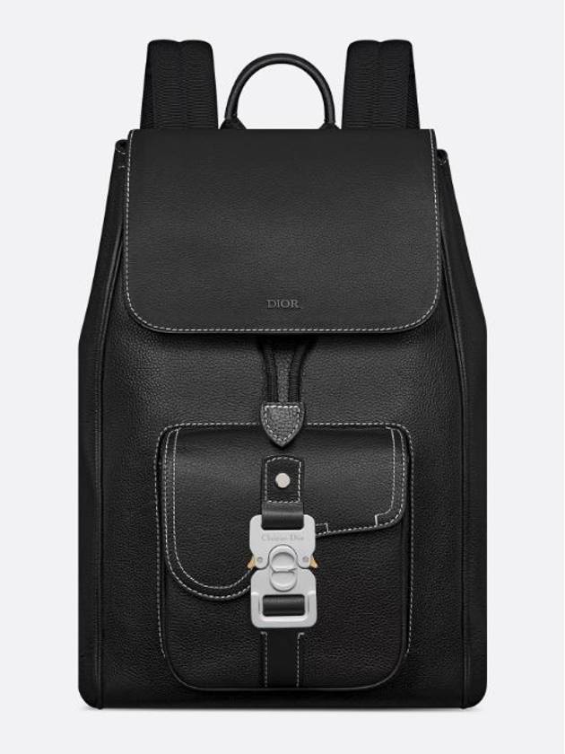 Saddle Grained Calfskin Backpack Black - DIOR - BALAAN 2