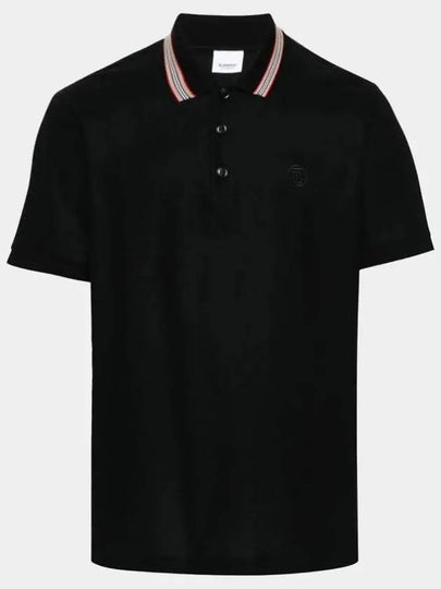 Striped Cotton Polo Shirt Black - BURBERRY - BALAAN 2