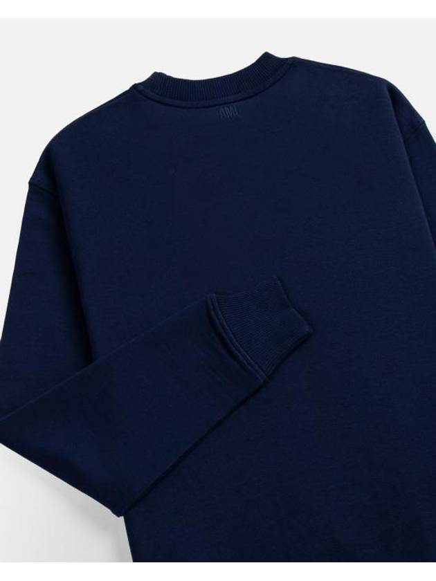 Small Heart Logo Sweatshirt Navy - AMI - BALAAN 5